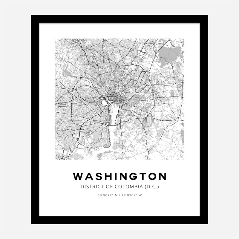 Washington District Of Colombia City Map Art Print