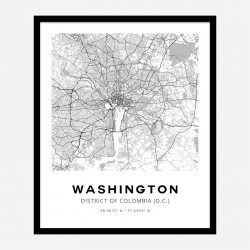 Washington District Of Colombia City Map Art Print