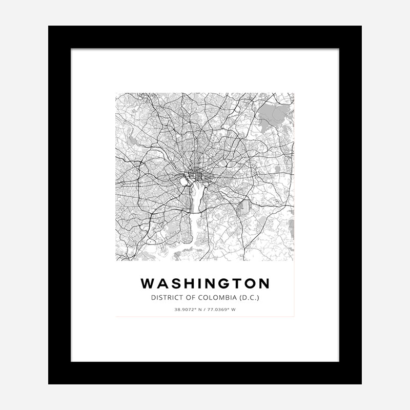 Washington District Of Colombia City Map Art Print