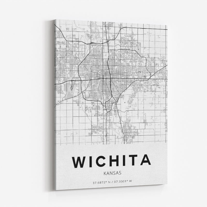 Wichita Kansas City Map Art Print Wichita Kansas City Map Art Print