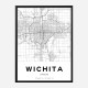 Wichita Kansas City Map Art Print