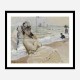 Camille on the Beach in Trouville by Claude Monet Art Print