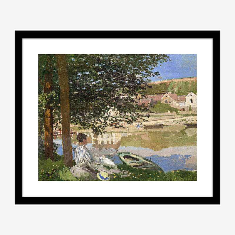 On the Bank of the Seine by Claude Monet Art Print