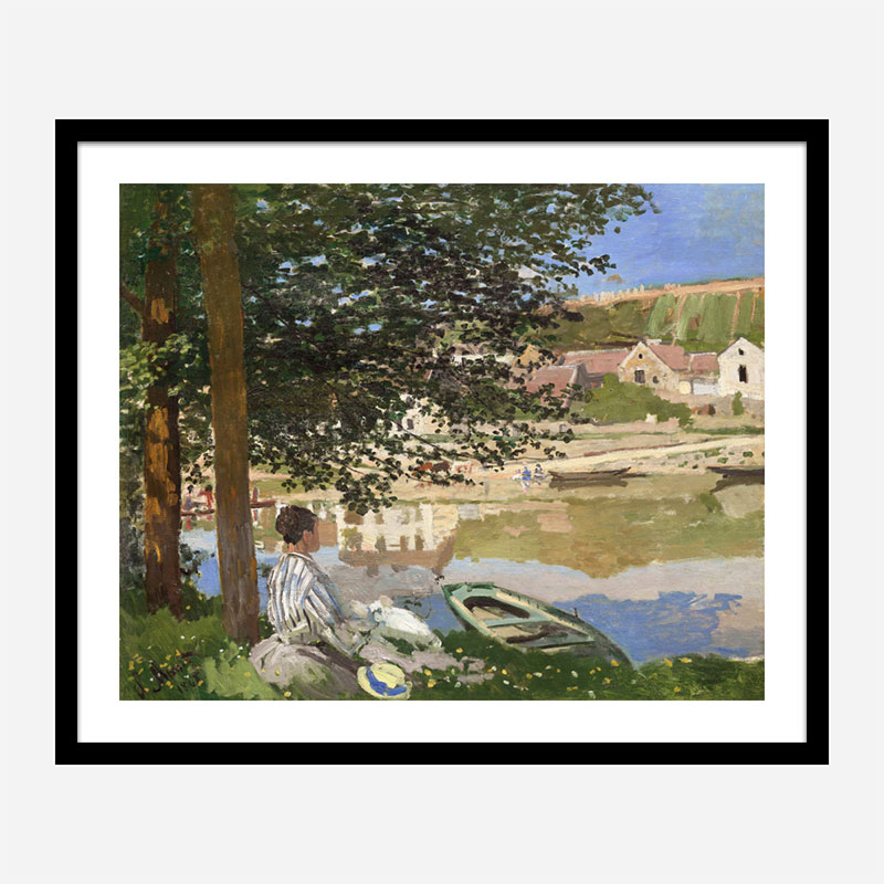 On the Bank of the Seine by Claude Monet Art Print