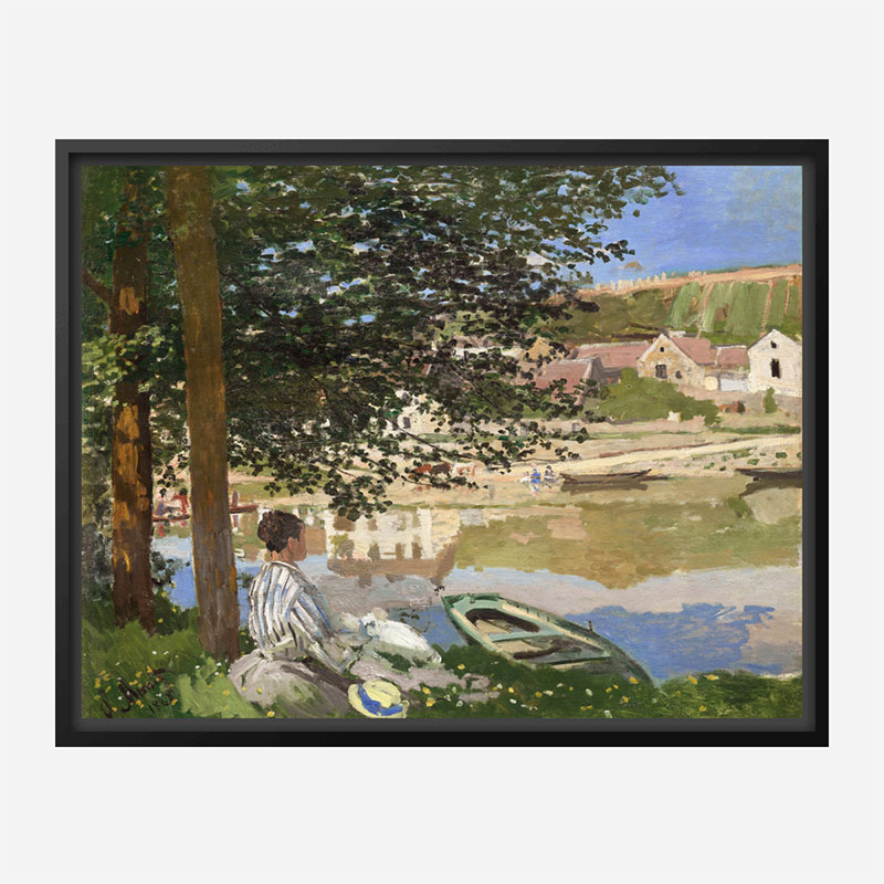 On the Bank of the Seine by Claude Monet Art Print