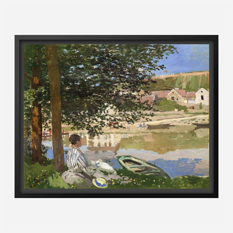 On the Bank of the Seine by Claude Monet Art Print