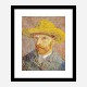 Self-Portrait with a Straw Hat 1887 by Vincent Van Gogh Art Print