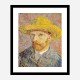 Self-Portrait with a Straw Hat 1887 by Vincent Van Gogh Art Print