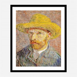 Self-Portrait with a Straw Hat 1887 by Vincent Van Gogh Art Print