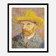 Self-Portrait with a Straw Hat 1887 by Vincent Van Gogh Art Print