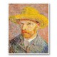 Self-Portrait with a Straw Hat 1887 by Vincent Van Gogh Art Print