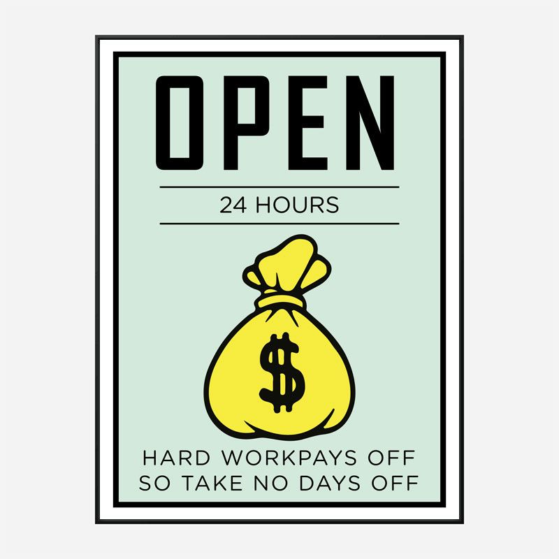 Open 24 hours Art Print