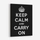 Keep Calm and Carry On Black Art Print