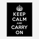 Keep Calm and Carry On Black Art Print