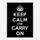 Keep Calm and Carry On Black Art Print