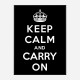 Keep Calm and Carry On Black Art Print