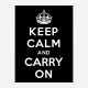 Keep Calm and Carry On Black Art Print