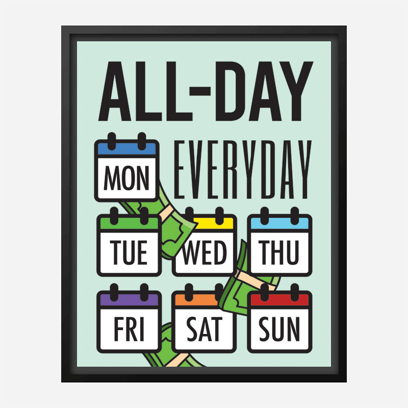 All Day Every Day Motivational Art Print