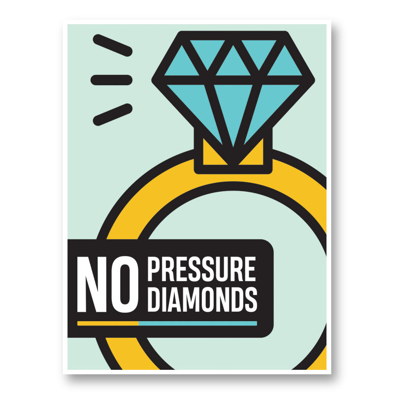 No Pressure No Diamonds Motivational Art Print