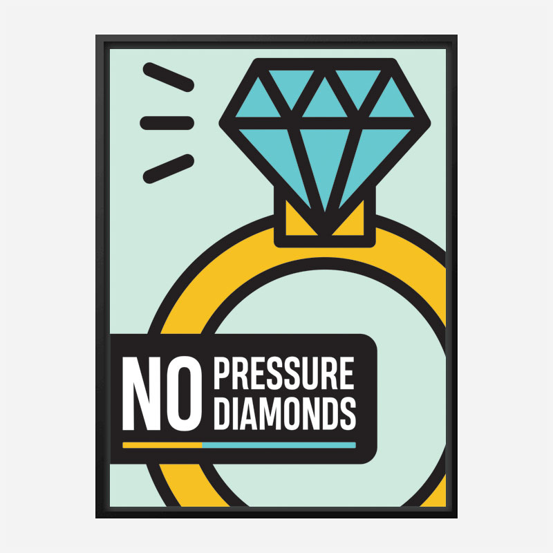 No Pressure No Diamonds Motivational Art Print