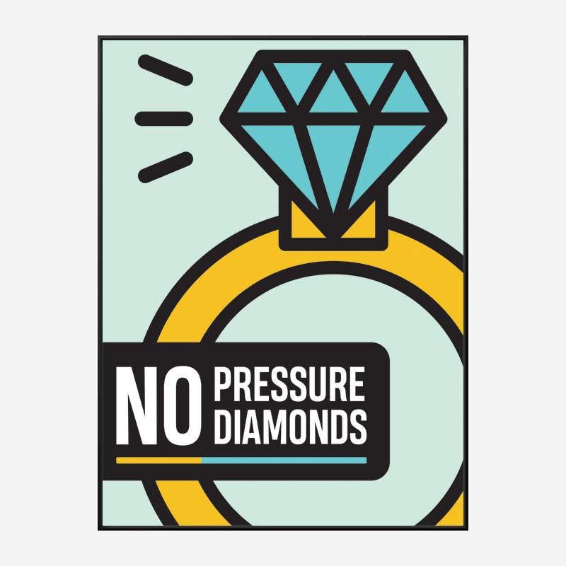 No Pressure No Diamonds Motivational Art Print