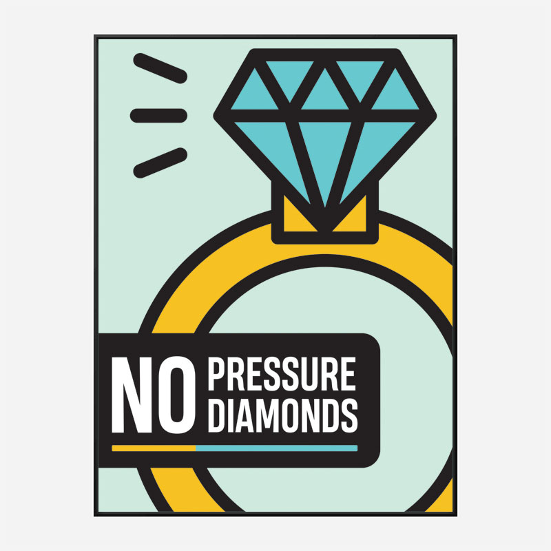 No Pressure No Diamonds Motivational Art Print