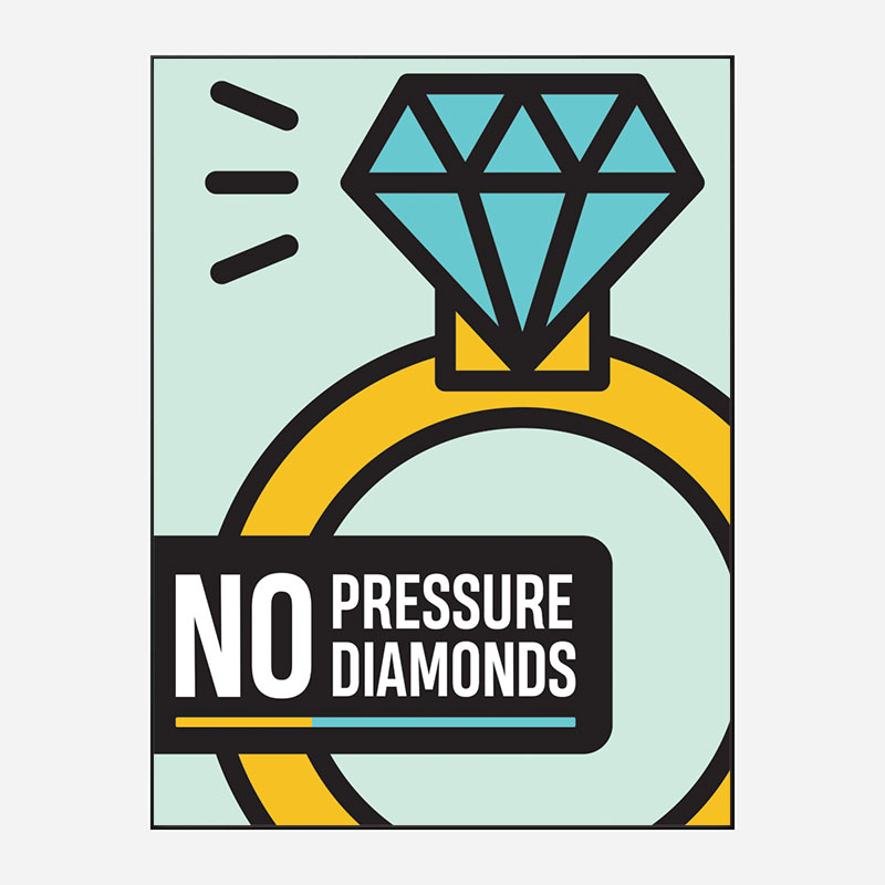 No Pressure No Diamonds Motivational Art Print