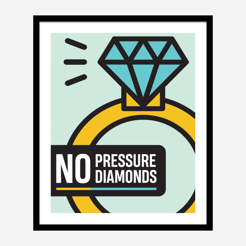 No Pressure No Diamonds Motivational Art Print