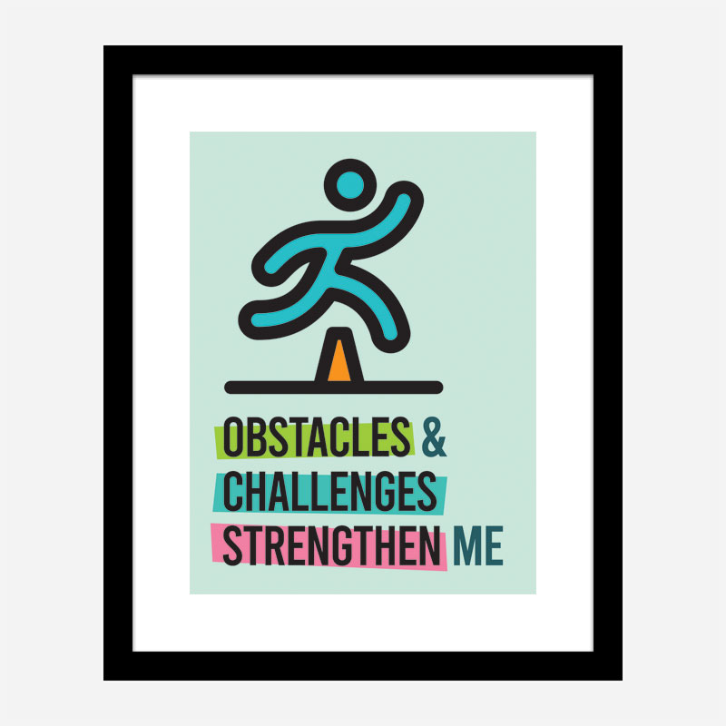 Obstacles Motivational Art Print