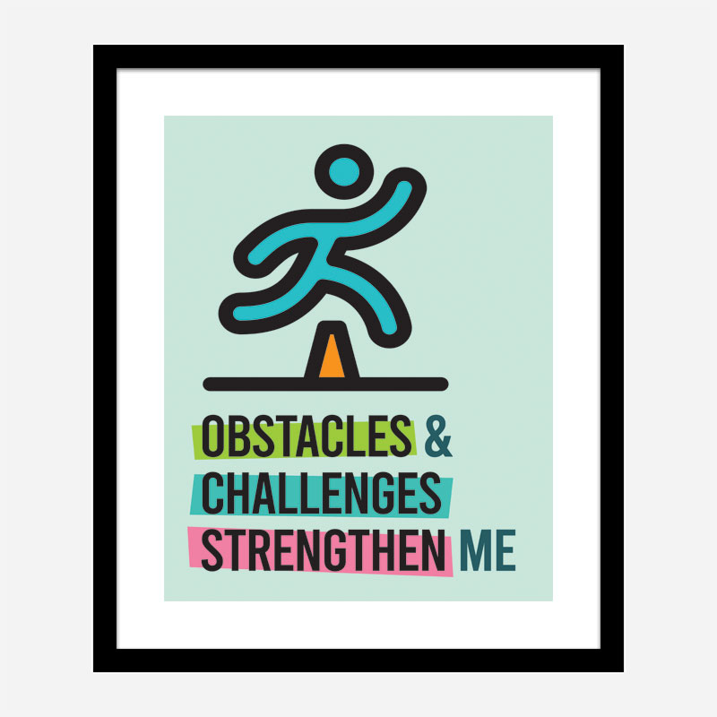 Obstacles Motivational Art Print