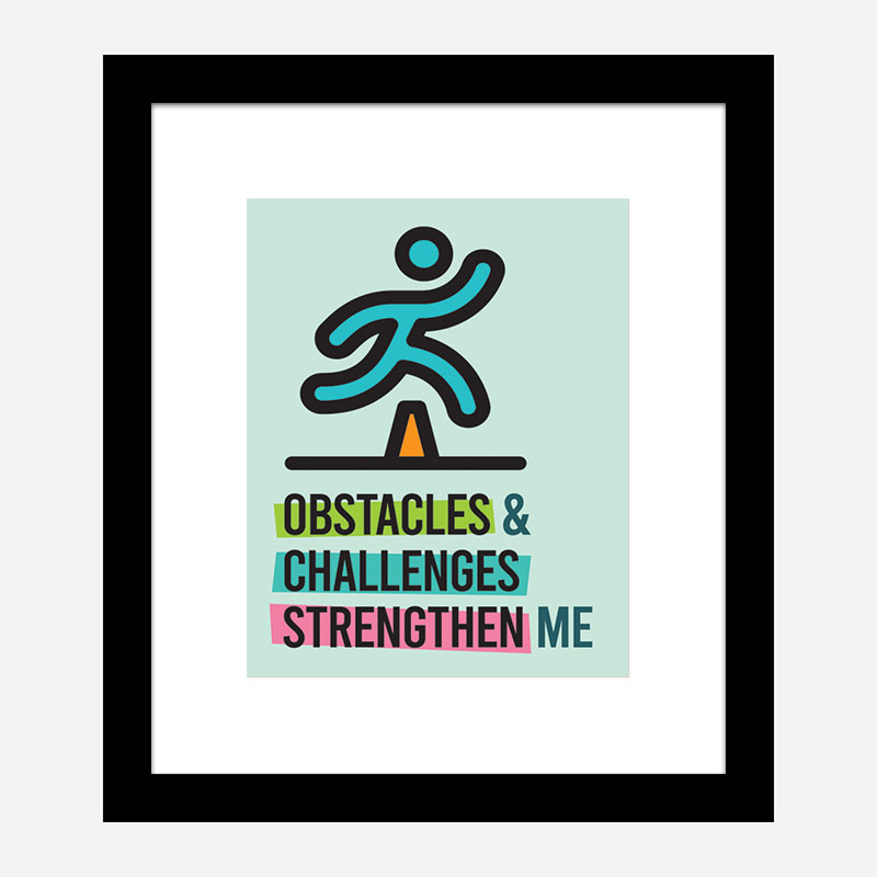 Obstacles Motivational Art Print