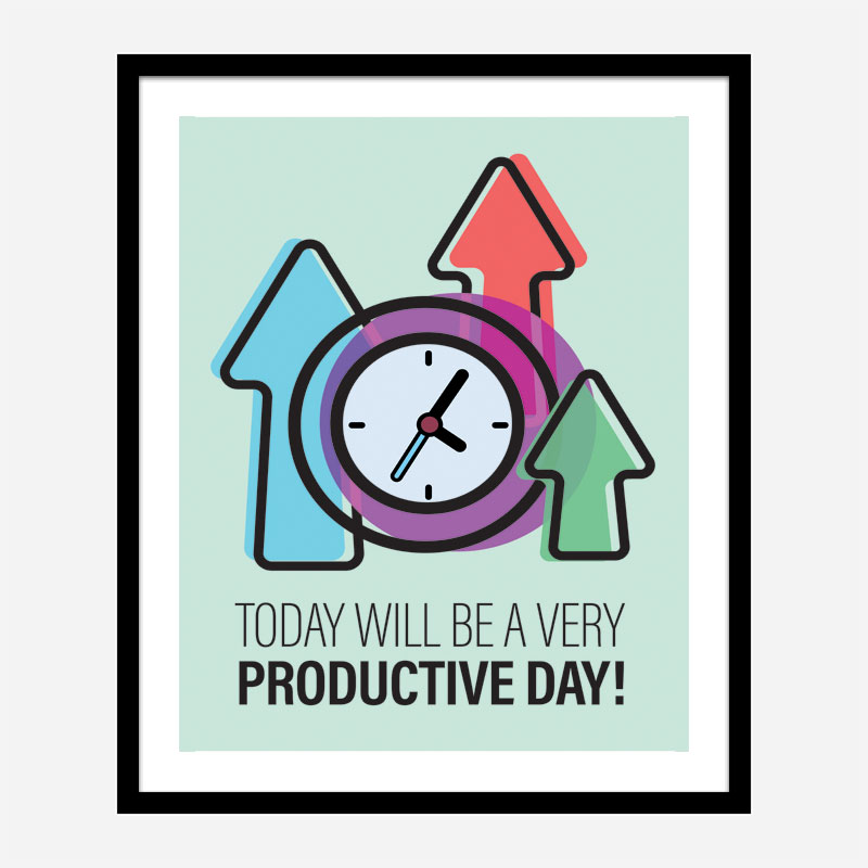 Productive Motivational Art Print