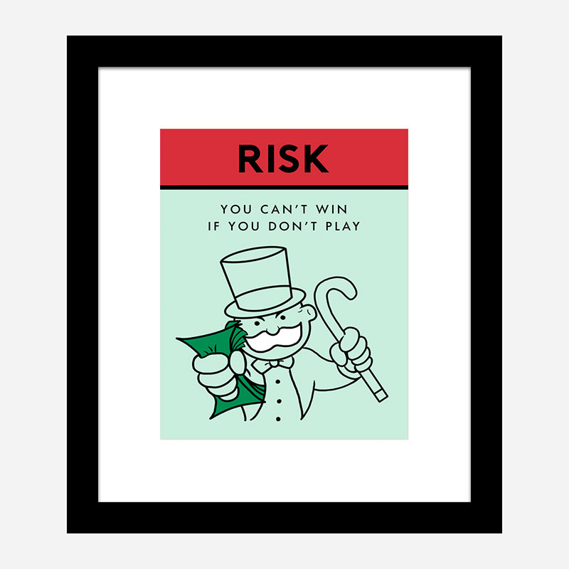 Risk Card Motivational Art Print