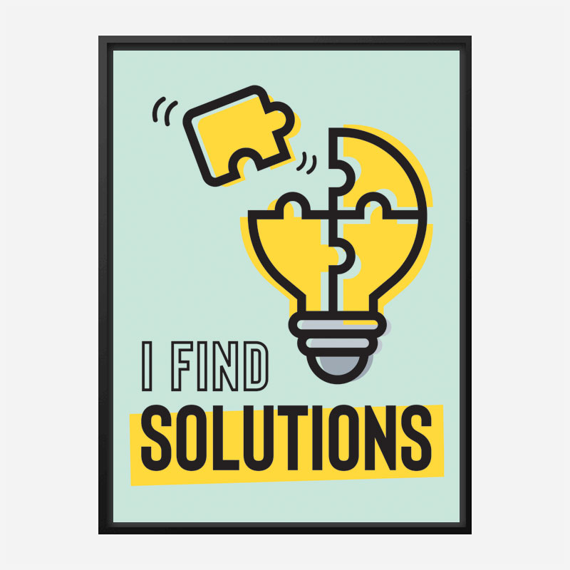 Solutions Motivational Art Print