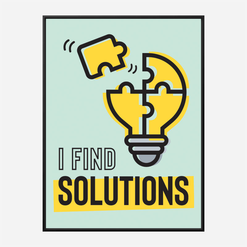 Solutions Motivational Art Print