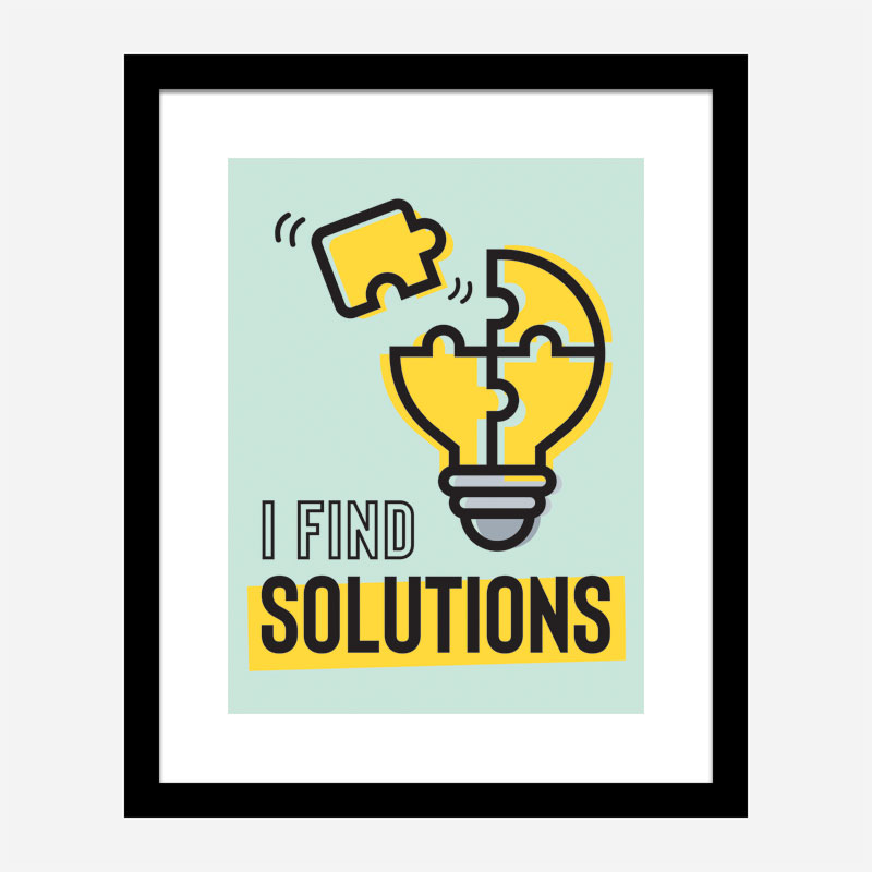 Solutions Motivational Art Print