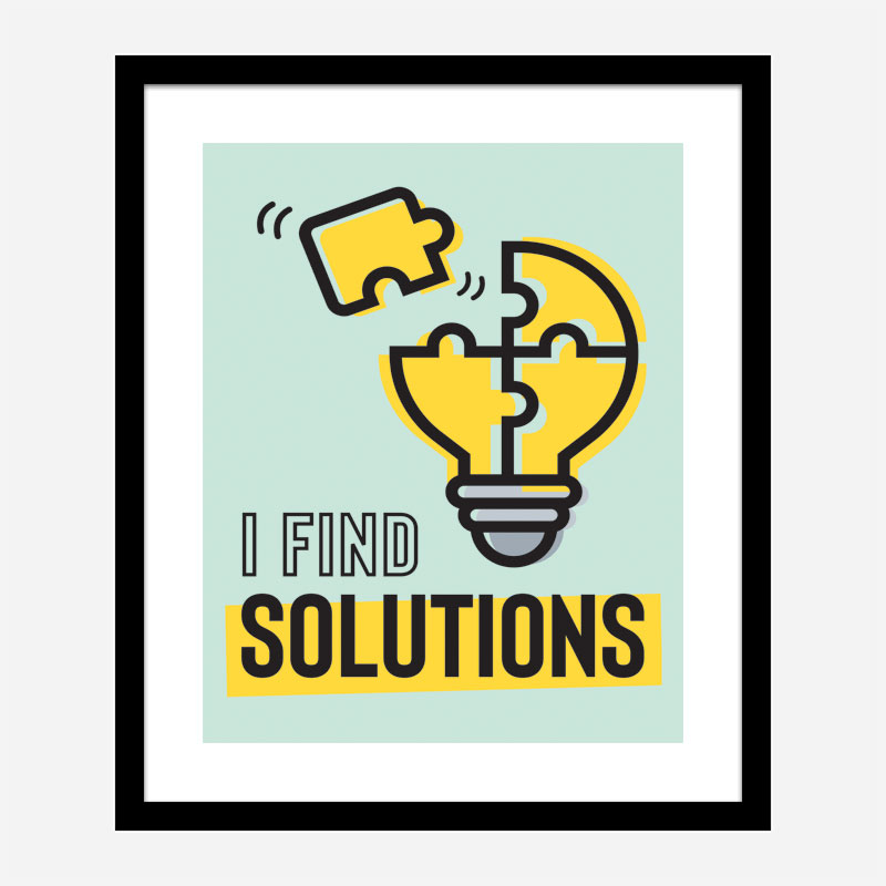 Solutions Motivational Art Print