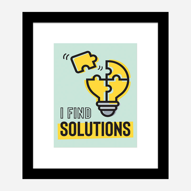 Solutions Motivational Art Print