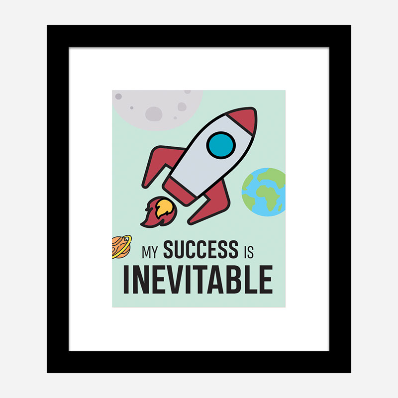 Success Is Inevitable Motivational Art Print