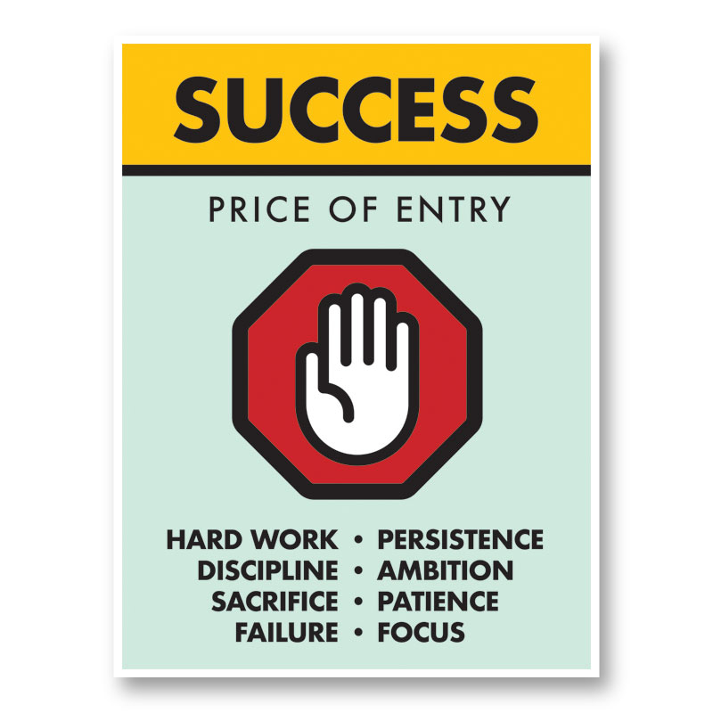 Success Price of Entry Motivational Art Print