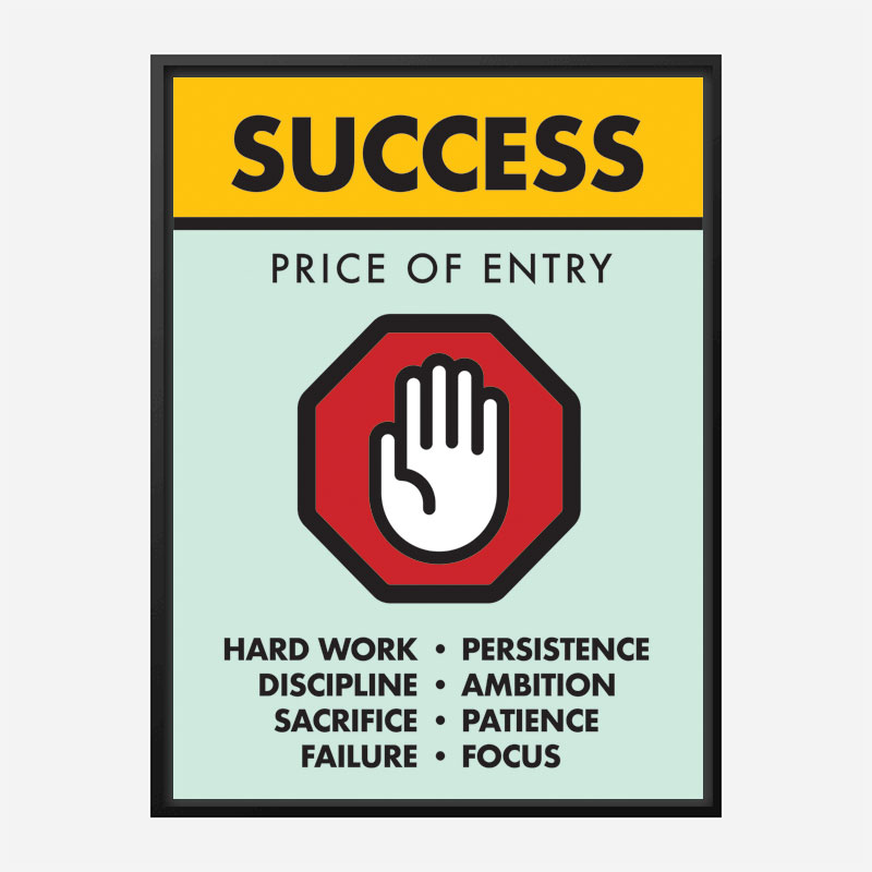 Success Price of Entry Motivational Art Print