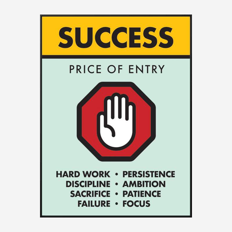 Success Price of Entry Motivational Art Print