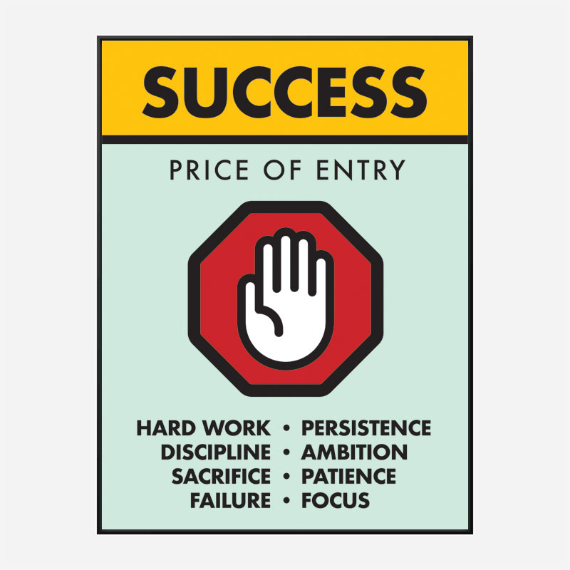 Success Price of Entry Motivational Art Print