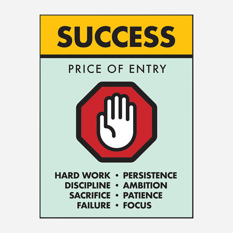 Success Price of Entry Motivational Art Print