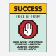 Success Price of Entry Motivational Art Print