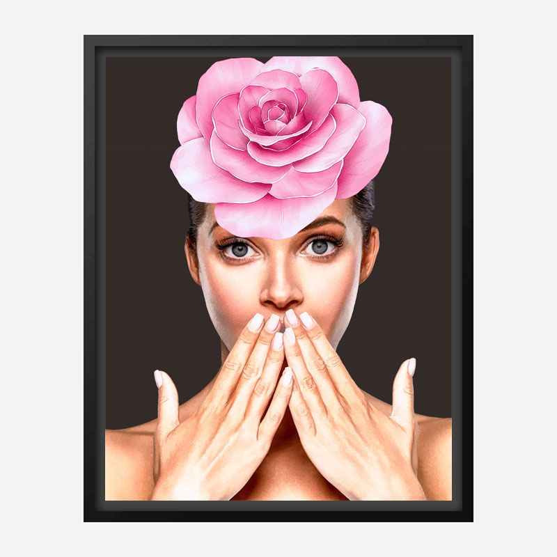 Pink Flower Head Art Print