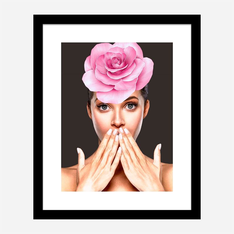 Pink Flower Head Art Print