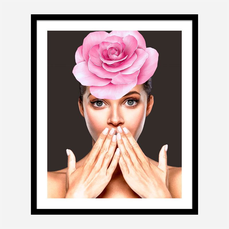 Pink Flower Head Art Print