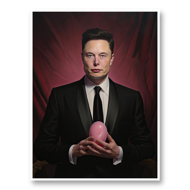 Elon and His Twitter Egg Art Print