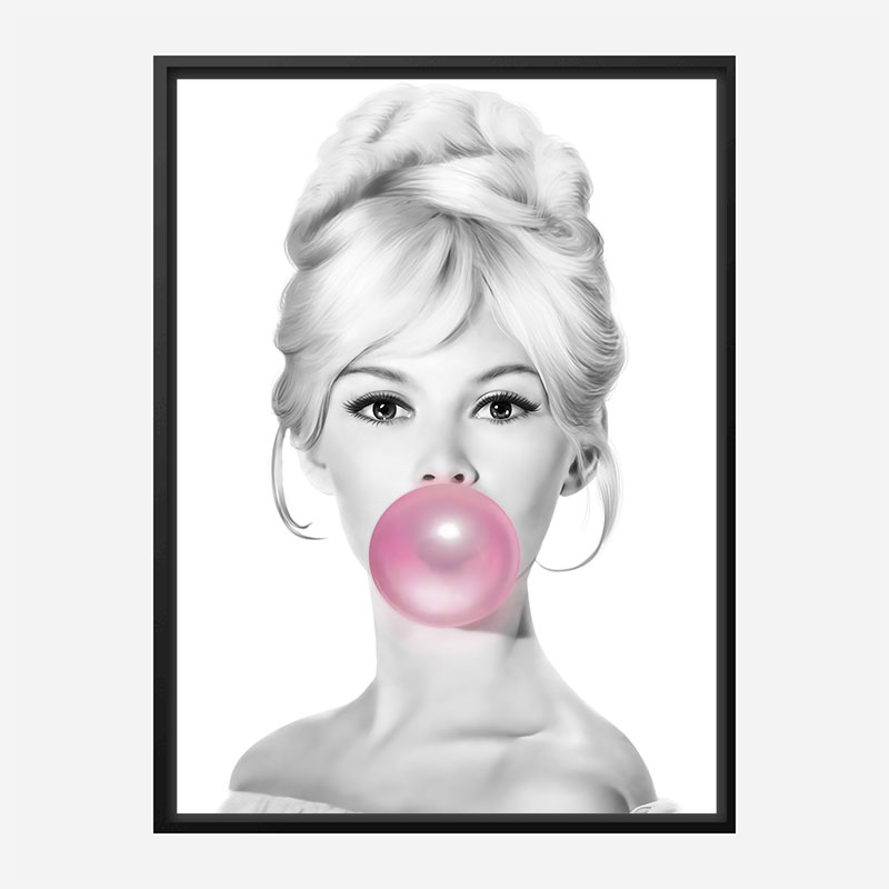 Brigitte Bardot Bubble Gum Art Print